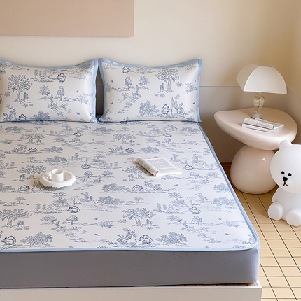 91家纺网 家纺一手货源 找家纺 （总）三味舒屋 2025新款抗菌防螨900D养生细冰藤凉席-床笠款