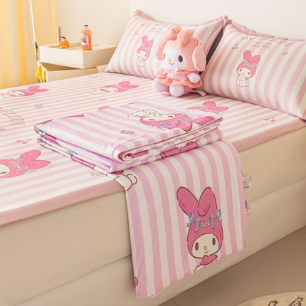 91家纺网 家纺一手货源 找家纺 （总）丫丫家纺 2024新款三丽鸥夏被藤席组合四件套