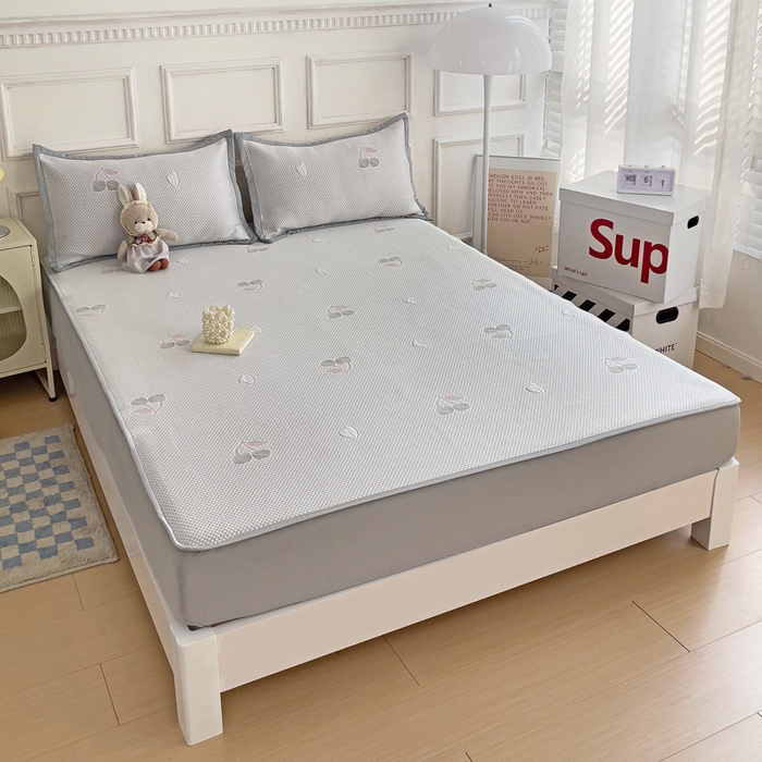 91家纺网 家纺一手货源 找家纺 （总）富馨莱 2024新款A类速凉凉豆豆床席绑带款床笠款凉席系列-床笠