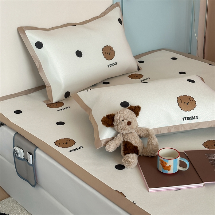 91家纺网 家纺一手货源 找家纺 三味舒屋 2025新款抗菌防螨900D养生细冰藤凉席-床席款 点点曲奇