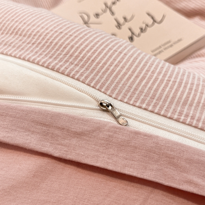 91家纺网 家纺一手货源 找家纺 喜居 2024新款全棉色织被套单被套纯棉被套全棉被套 小蜜条粉