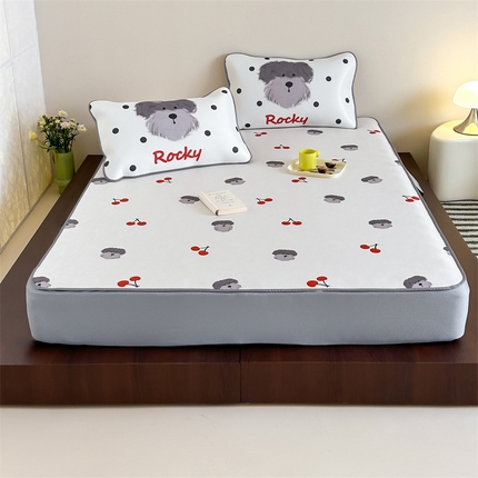 三味舒屋 2025新款ins韩风小卡通数码印花冰丝席-床笠款 瑞奇-床笠款