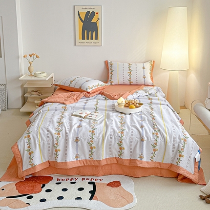 91家纺网 家纺一手货源 找家纺 （总）源舜家纺 2025新款华夫格泡泡棉夏被四件套