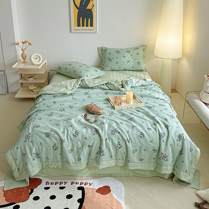 91家纺网 家纺一手货源 找家纺 （总）源舜家纺 2025新款华夫格泡泡棉夏被四件套