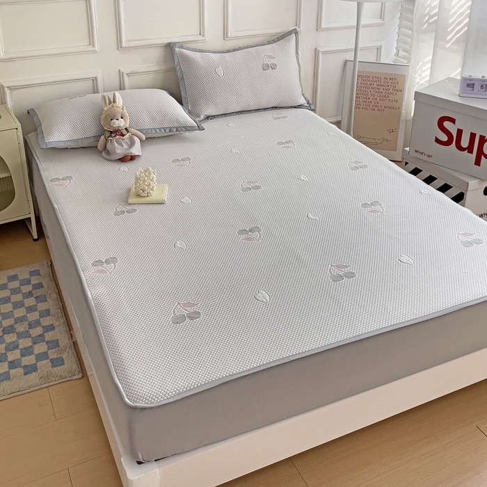 91家纺网 家纺一手货源 找家纺 （总）富馨莱 2024新款A类速凉凉豆豆床席绑带款床笠款凉席系列-床笠