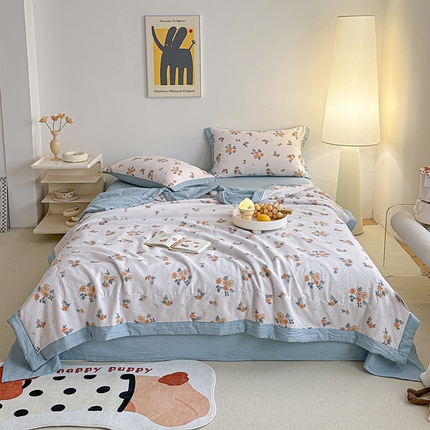 91家纺网 家纺一手货源 找家纺 （总）源舜家纺 2025新款华夫格泡泡棉夏被四件套