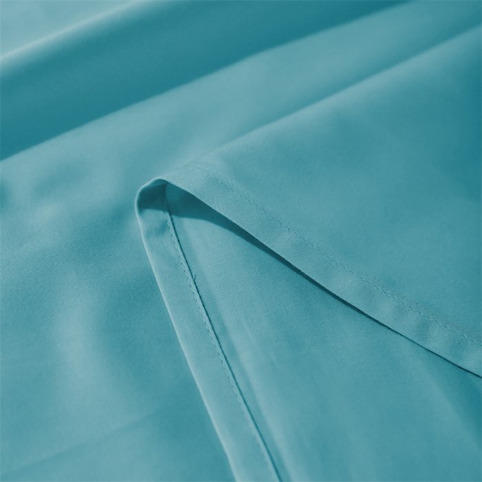 91家纺网 家纺一手货源 找家纺 秀色家纺 2025新款高端酒店纯色50支贡缎长绒棉床单单件纯棉全棉贡缎可裸睡单双人 莫奈-雾霾蓝