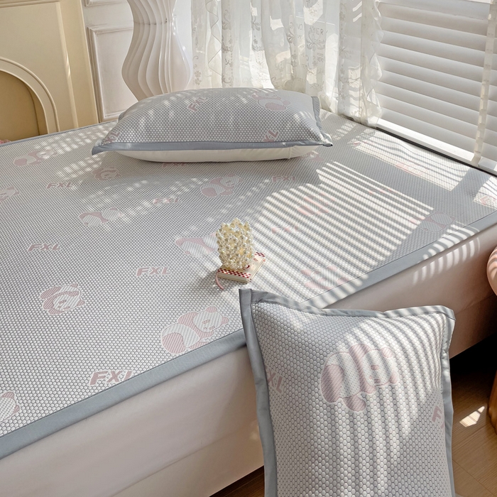 91家纺网 家纺一手货源 找家纺 （总）富馨莱 2024新款A类速凉凉豆豆床席绑带款床笠款凉席系列-床席