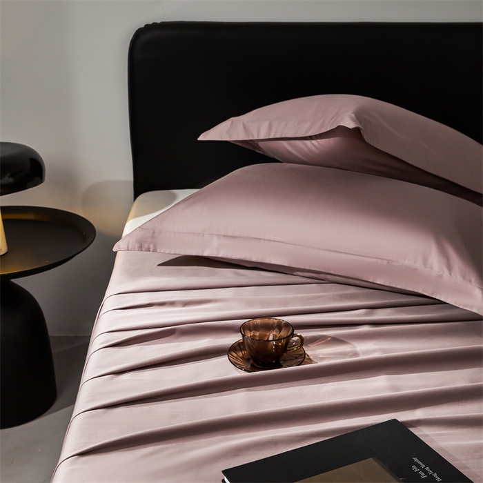 91家纺网 家纺一手货源 找家纺 秀色家纺 2025新款高端酒店纯色50支贡缎长绒棉床单单件纯棉全棉贡缎可裸睡单双人 莫奈-香芋紫