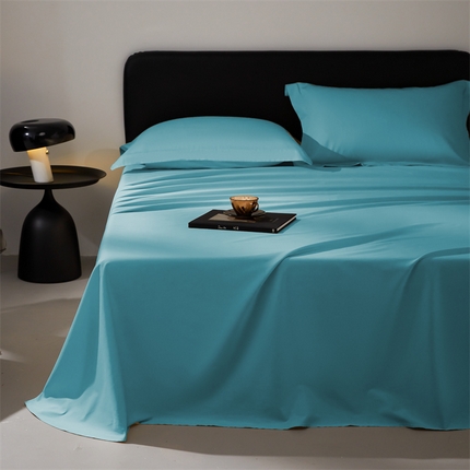 91家纺网 家纺一手货源 找家纺 （总）秀色家纺 2025新款高端酒店纯色50支贡缎长绒棉床单单件纯棉全棉贡缎可裸睡单双人