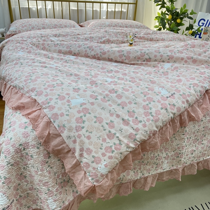 91家纺网 家纺一手货源 找家纺 暖居 2024新款被套床盖四件套 美丽故事