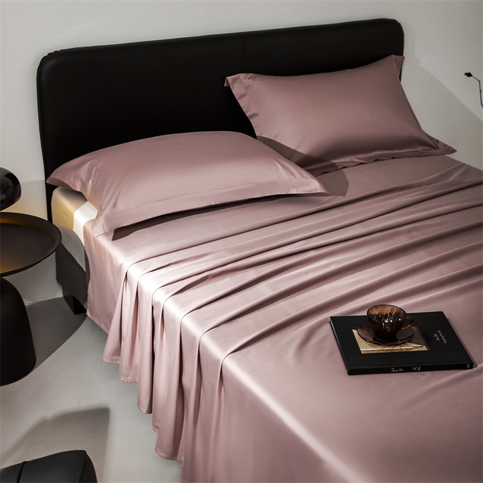 91家纺网 家纺一手货源 找家纺 秀色家纺 2025新款高端酒店纯色50支贡缎长绒棉床单单件纯棉全棉贡缎可裸睡单双人 莫奈-香芋紫