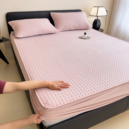 91家纺网 家纺一手货源 找家纺 （总）席世家 2024新款凉感凉席冰豆豆-小方格系列-床笠款