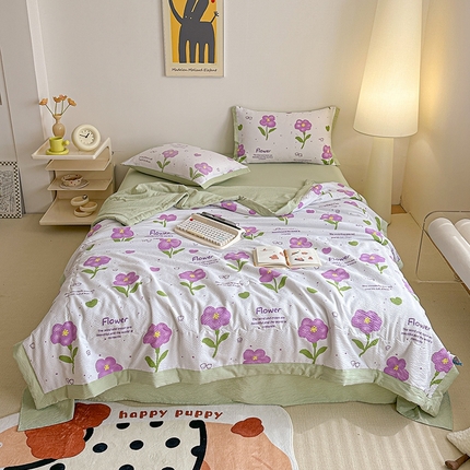 91家纺网 家纺一手货源 找家纺 （总）源舜家纺 2025新款华夫格泡泡棉夏被四件套