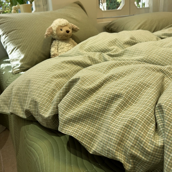 91家纺网 家纺一手货源 找家纺 喜居 2024新款全棉色织被套单被套纯棉被套全棉被套 初春格