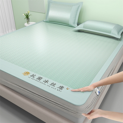 鑫姿席业 2025新款亲肤舒适5A抗菌冰丝席 云水绿（床笠款）