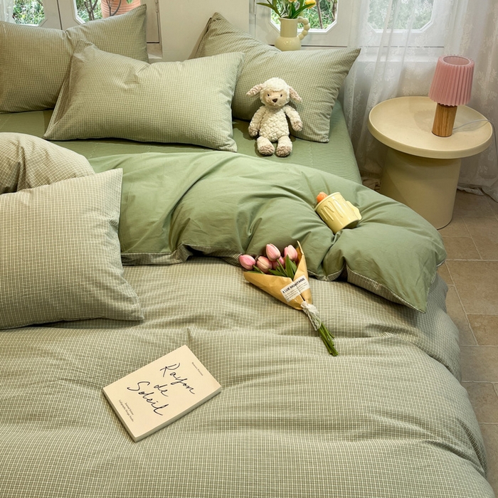 91家纺网 家纺一手货源 找家纺 喜居 2024新款全棉色织被套单被套纯棉被套全棉被套 初春格