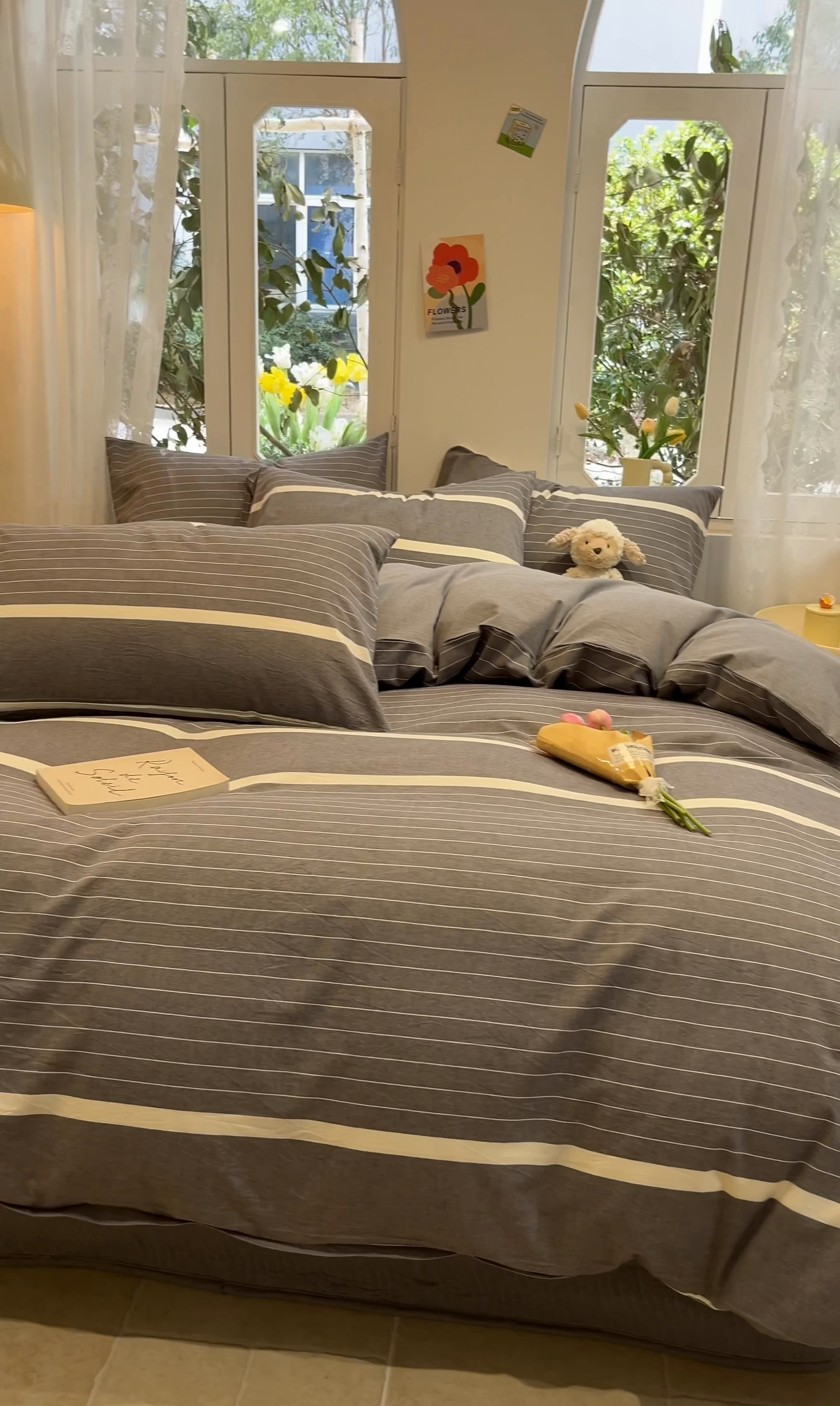 91家纺网 家纺一手货源 找家纺 喜居 2024新款全棉色织被套单被套纯棉被套全棉被套 光阴灰