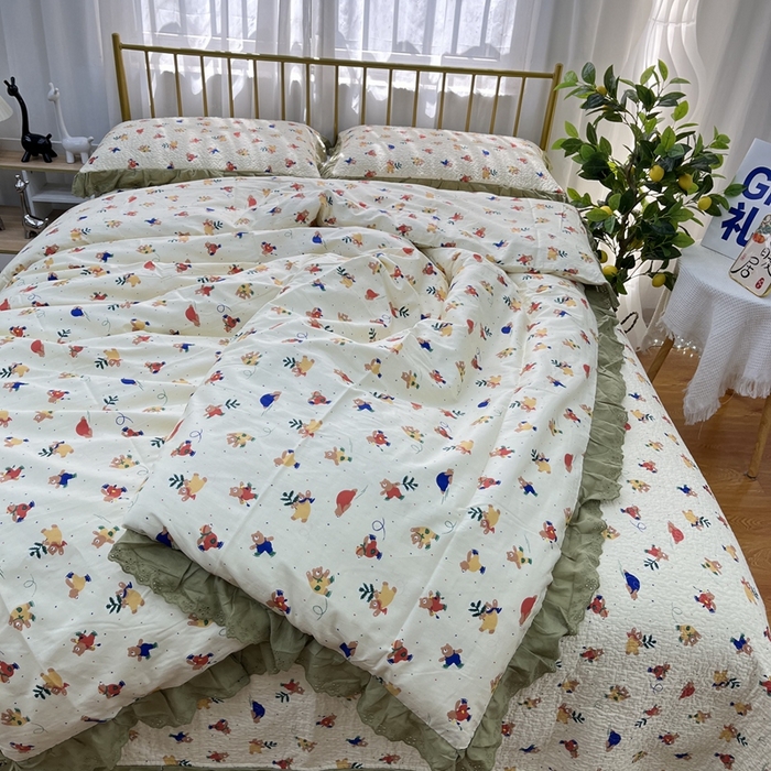 91家纺网 家纺一手货源 找家纺 暖居 2024新款被套床盖四件套 雪地熊