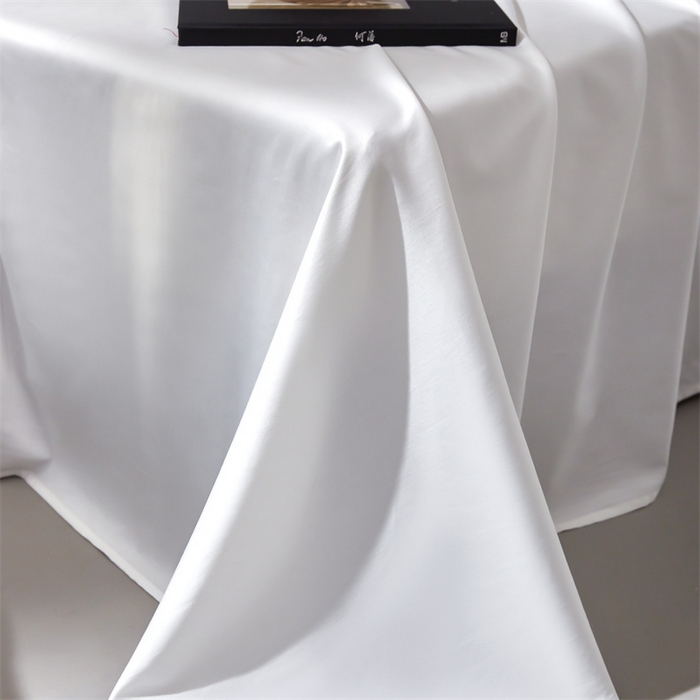 91家纺网 家纺一手货源 找家纺 秀色家纺 2025新款高端酒店纯色50支贡缎长绒棉床单单件纯棉全棉贡缎可裸睡单双人 莫奈-皓月白