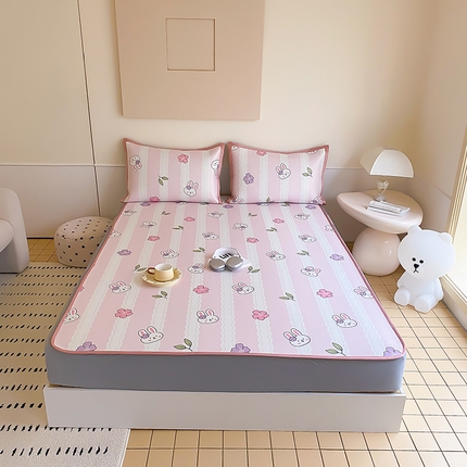 91家纺网 家纺一手货源 找家纺 （总）三味舒屋 2025新款抗菌防螨900D养生细冰藤凉席-床笠款