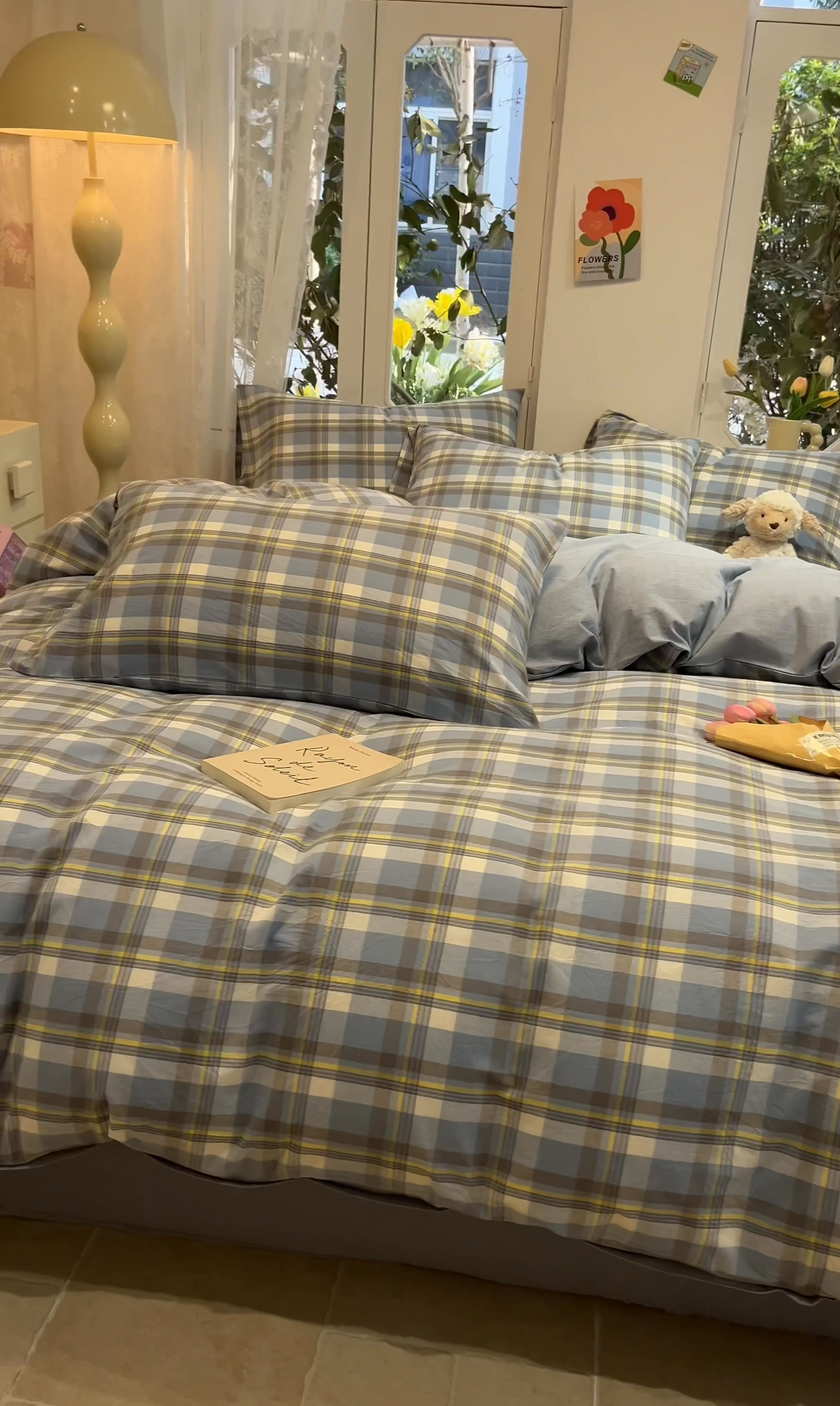 91家纺网 家纺一手货源 找家纺 喜居 2024新款全棉色织被套单被套纯棉被套全棉被套 简兮蓝