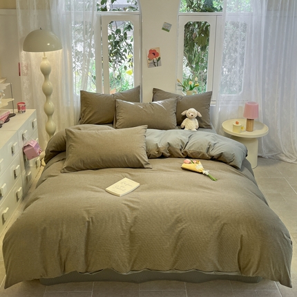 91家纺网 家纺一手货源 找家纺 （总）喜居 2024新款全棉色织床盖四件套纯棉四件套全棉四件套床笠款四件套