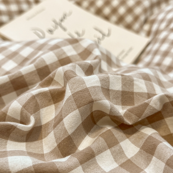 91家纺网 家纺一手货源 找家纺 喜居 2024新款全棉色织被套单被套纯棉被套全棉被套 小格咖