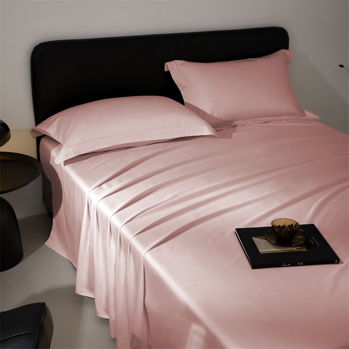 91家纺网 家纺一手货源 找家纺 秀色家纺 2025新款高端酒店纯色50支贡缎长绒棉床单单件纯棉全棉贡缎可裸睡单双人 莫奈-琳蕴储