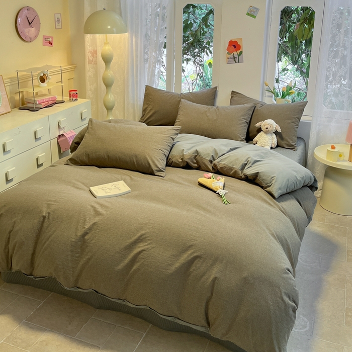 91家纺网 家纺一手货源 找家纺 喜居 2024新款全棉色织被套单被套纯棉被套全棉被套 小千鸟绿