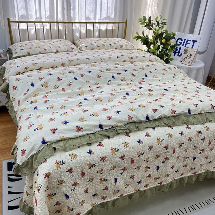 91家纺网 家纺一手货源 找家纺 暖居 2024新款被套床盖四件套 雪地熊