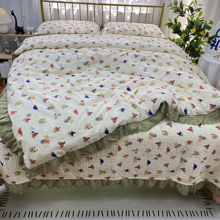 91家纺网 家纺一手货源 找家纺 暖居 2024新款被套床盖四件套 雪地熊