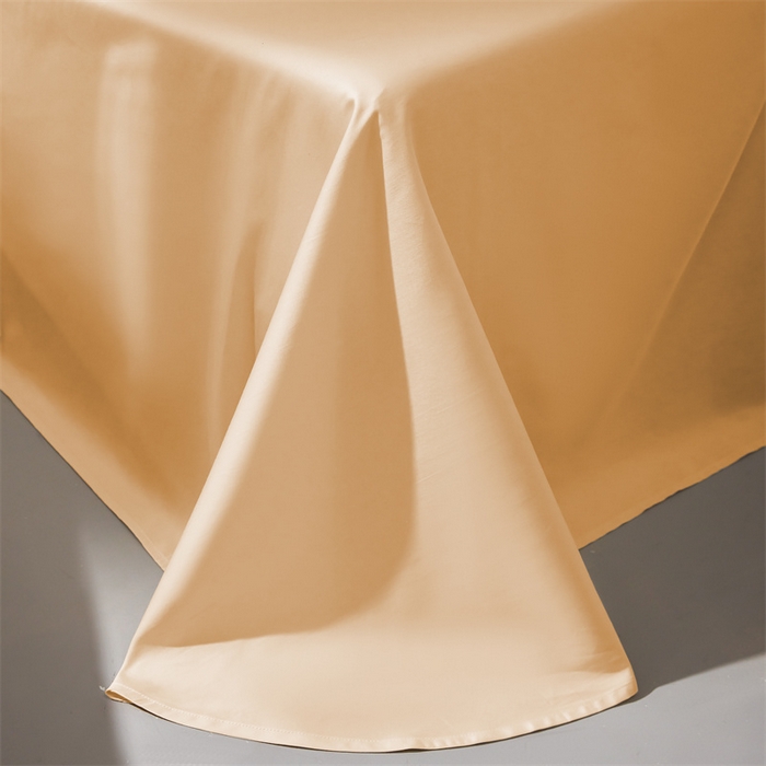 91家纺网 家纺一手货源 找家纺 秀色家纺 2025新款高端酒店纯色50支贡缎长绒棉床单单件纯棉全棉贡缎可裸睡单双人 莫奈-南瓜橘