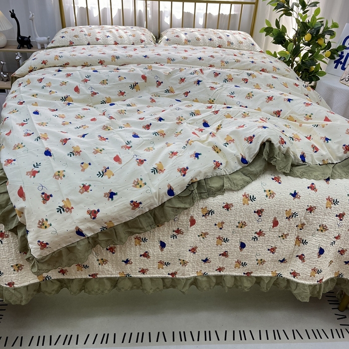 91家纺网 家纺一手货源 找家纺 暖居 2024新款被套床盖四件套 雪地熊