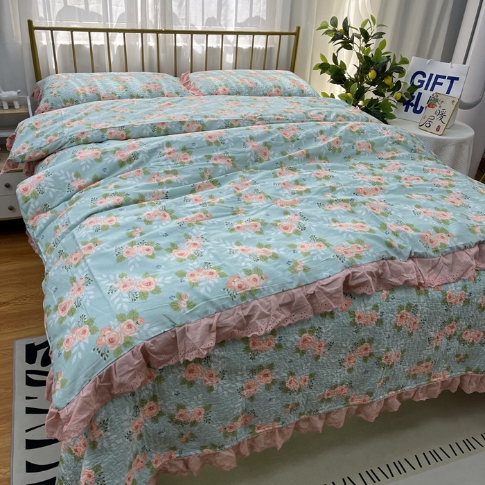 91家纺网 家纺一手货源 找家纺 暖居 2024新款被套床盖四件套 茜茜公主