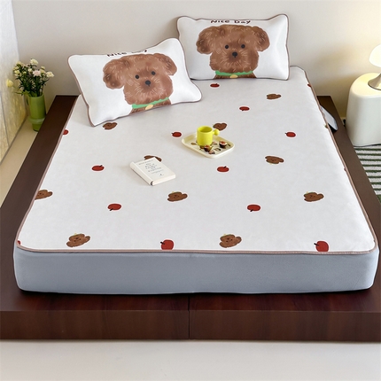 91家纺网 家纺一手货源 找家纺 （总）三味舒屋 2025新款ins韩风小卡通数码印花冰丝席-床笠款