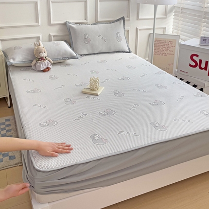 91家纺网 家纺一手货源 找家纺 （总）富馨莱 2024新款A类速凉凉豆豆床席绑带款床笠款凉席系列-床笠