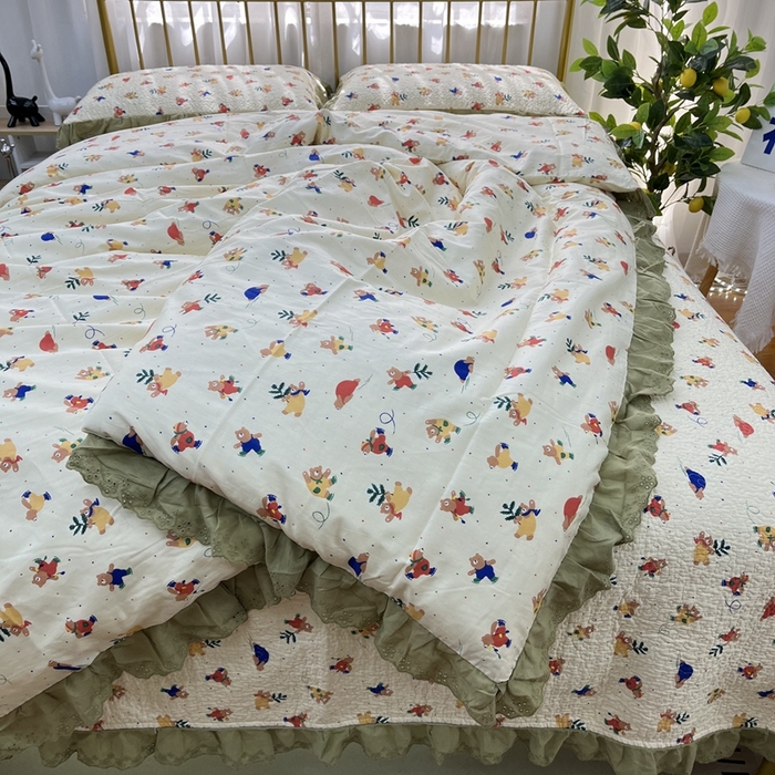 91家纺网 家纺一手货源 找家纺 暖居 2024新款被套床盖四件套 雪地熊