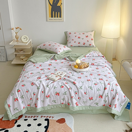 91家纺网 家纺一手货源 找家纺 （总）源舜家纺 2025新款华夫格泡泡棉夏被四件套