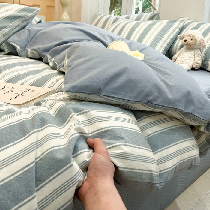 91家纺网 家纺一手货源 找家纺 喜居 2024新款全棉色织被套单被套纯棉被套全棉被套 桦林兰