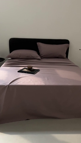 91家纺网 家纺一手货源 找家纺 秀色家纺 2025新款高端酒店纯色50支贡缎长绒棉床单单件纯棉全棉贡缎可裸睡单双人 莫奈-香芋紫