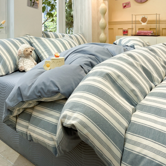 91家纺网 家纺一手货源 找家纺 喜居 2024新款全棉色织被套单被套纯棉被套全棉被套 桦林兰