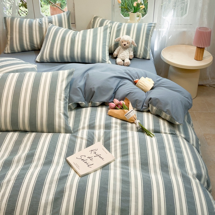 91家纺网 家纺一手货源 找家纺 喜居 2024新款全棉色织被套单被套纯棉被套全棉被套 桦林兰