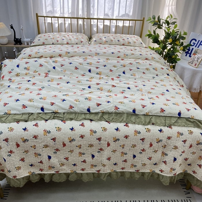 91家纺网 家纺一手货源 找家纺 暖居 2024新款被套床盖四件套 雪地熊