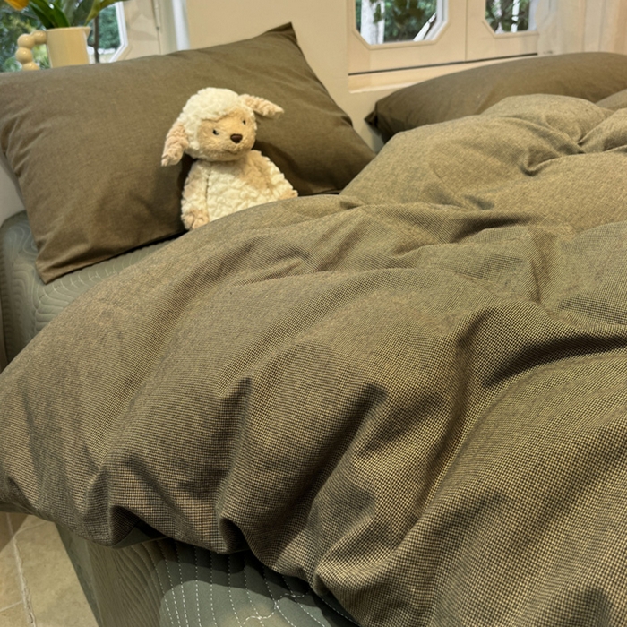 91家纺网 家纺一手货源 找家纺 喜居 2024新款全棉色织被套单被套纯棉被套全棉被套 小千鸟绿