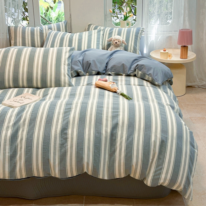 91家纺网 家纺一手货源 找家纺 喜居 2024新款全棉色织被套单被套纯棉被套全棉被套 桦林兰