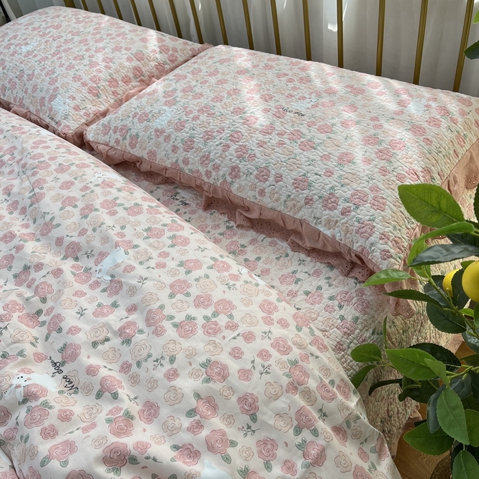 91家纺网 家纺一手货源 找家纺 暖居 2024新款被套床盖四件套 美丽故事