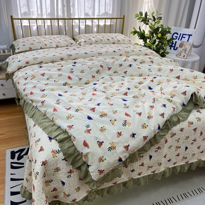 91家纺网 家纺一手货源 找家纺 暖居 2024新款被套床盖四件套 雪地熊