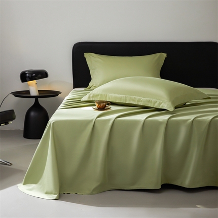 91家纺网 家纺一手货源 找家纺 （总）秀色家纺 2025新款高端酒店纯色50支贡缎长绒棉床单单件纯棉全棉贡缎可裸睡单双人