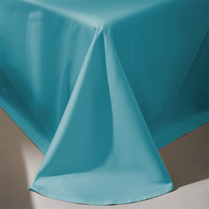 91家纺网 家纺一手货源 找家纺 秀色家纺 2025新款高端酒店纯色50支贡缎长绒棉床单单件纯棉全棉贡缎可裸睡单双人 莫奈-雾霾蓝